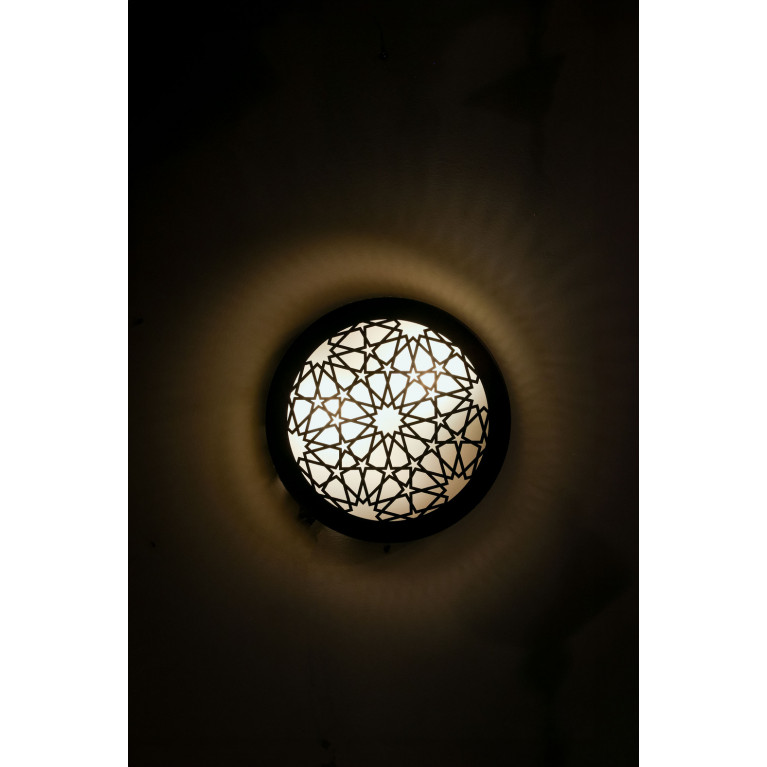 Wall lamp "Star", metal with plexiglass, diameter 30 cm 